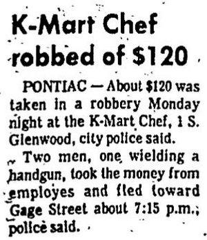K-Mart Chef - Dec 1973 Robbery